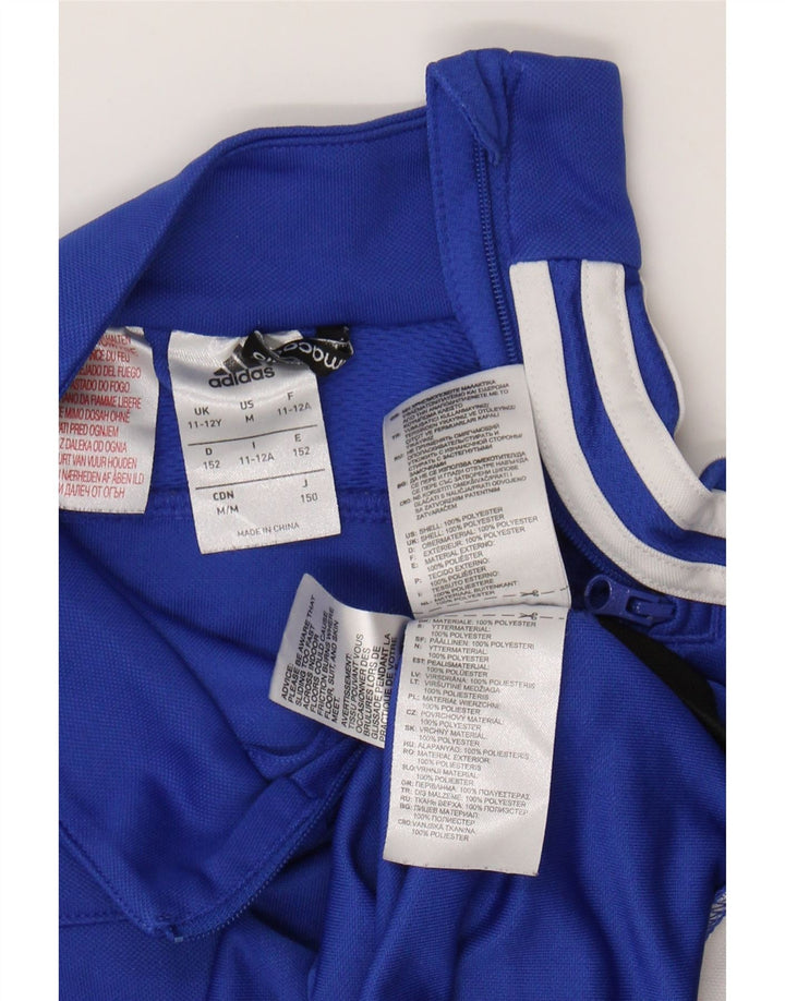 ADIDAS Boys Climacool Zip Neck Pullover Tracksuit Top 11-12 Years Blue