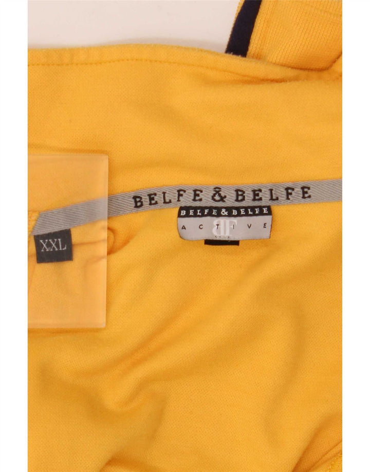 Belfe & Ανδρική φόρμα πουλόβερ με φερμουάρ Top 2XL Κίτρινο Colourblock