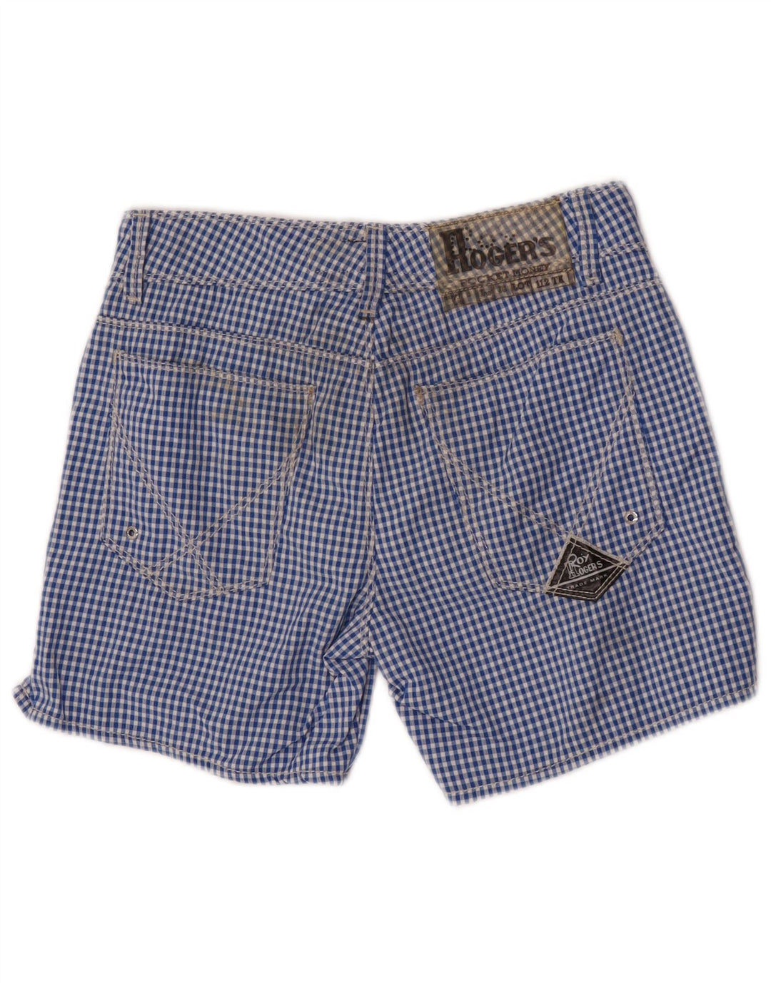 Roy Rogers Boys Chino Shorts 11-12 ετών W26 Blue Gingham Polyamide