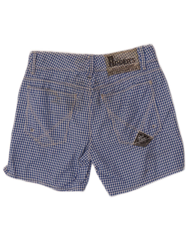Roy Rogers Boys Chino Shorts 11-12 ετών W26 Blue Gingham Polyamide