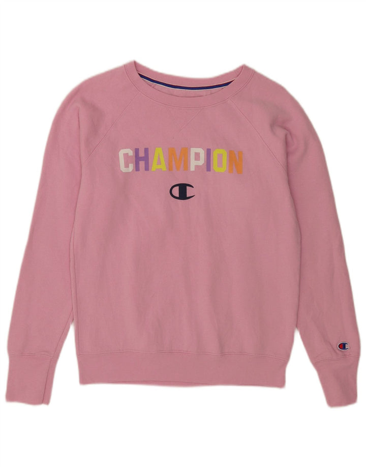 Champion Γυναικεία Γραφική Φούτερ Jumper UK 10 Small Pink Polyester