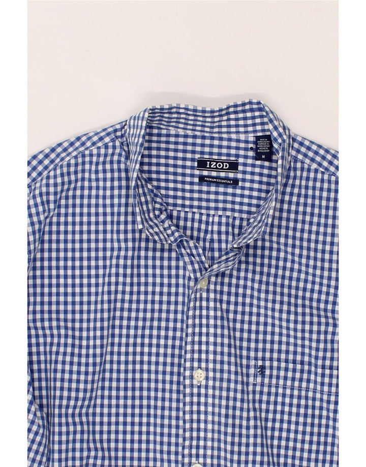 IZOD Mens Shirt Medium Blue Gingham Cotton Vintage Izod and Second-Hand Izod from Messina Hembry 