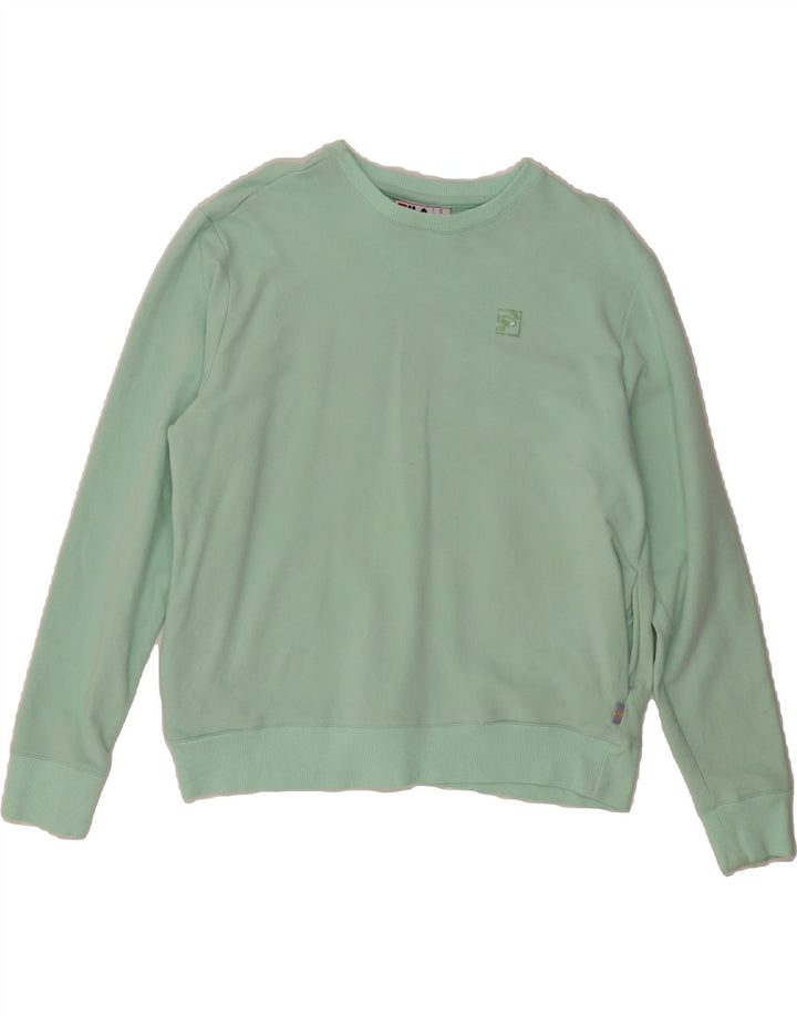 FILA Womens Sweatshirt Jumper UK 14 Medium Green Cotton Vintage Fila and Second-Hand Fila from Messina Hembry 