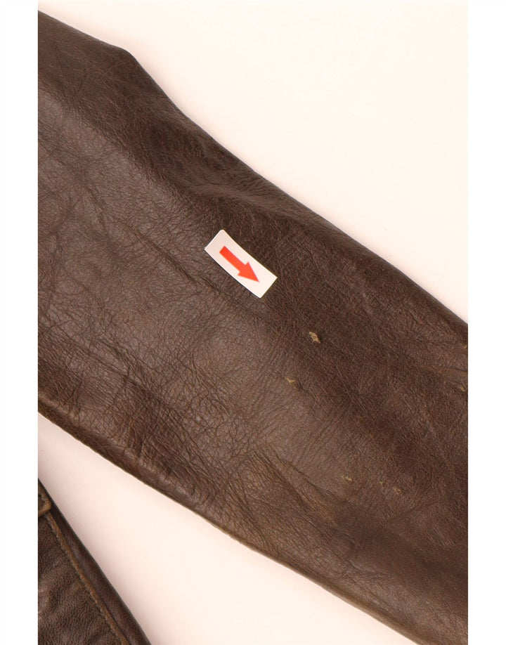 XDYE Γυναικείο Military Leather Jacket UK 8 Small Khaki Leather