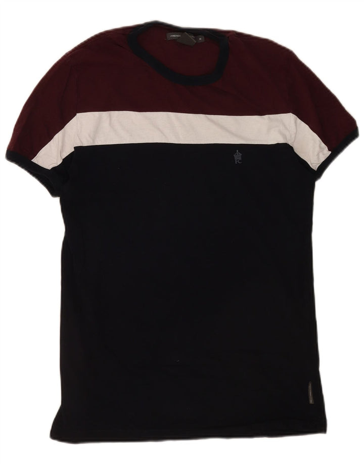Ανδρικό T-Shirt French Connection Top Medium Burgundy Colorblock Βαμβακερό