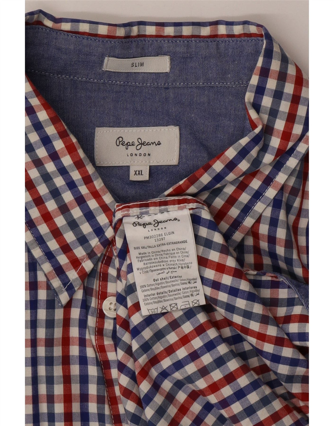 Πουκάμισο PEPE JEANS Ανδρικό Slim 2XL Πολύχρωμο βαμβακερό Gingham