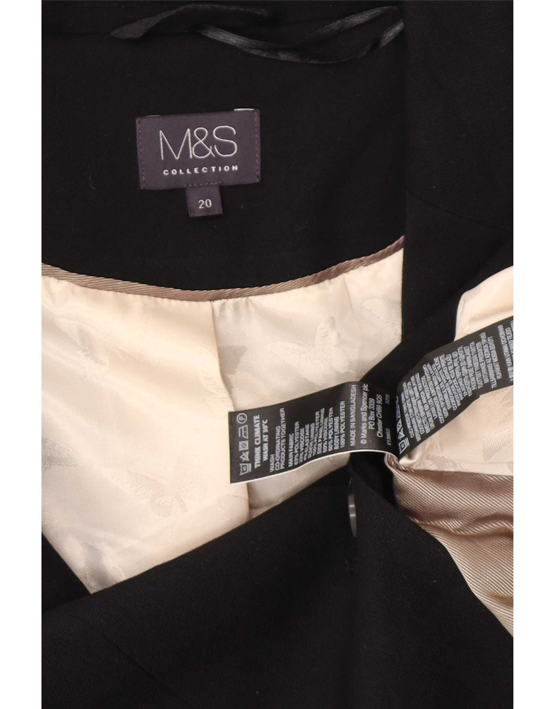 Marks & Spencer Γυναικείο μπουφάν blazer UK 20 2XL μαύρο πολυεστέρα