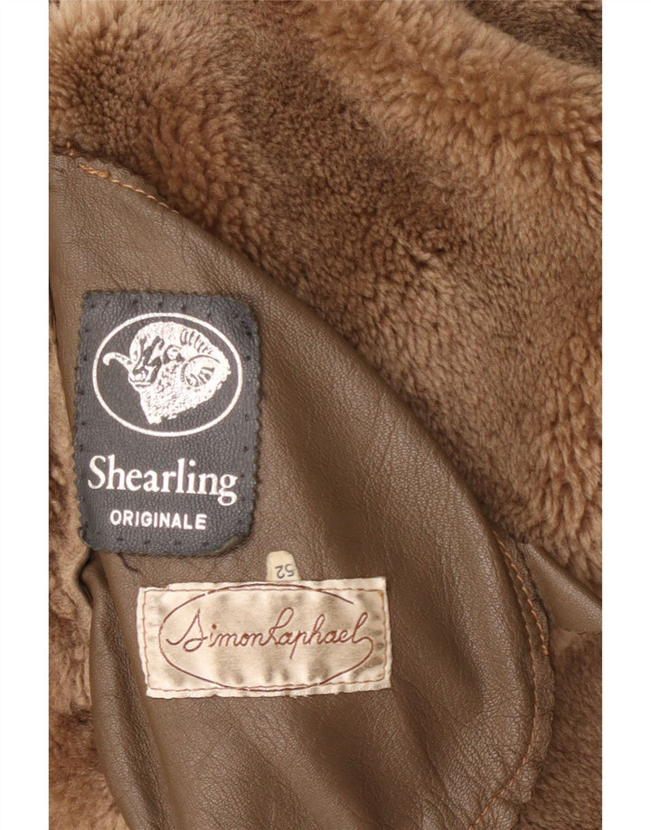 Vintage Ανδρικό Shearling Jacket IT 52 XL Beige Shearling