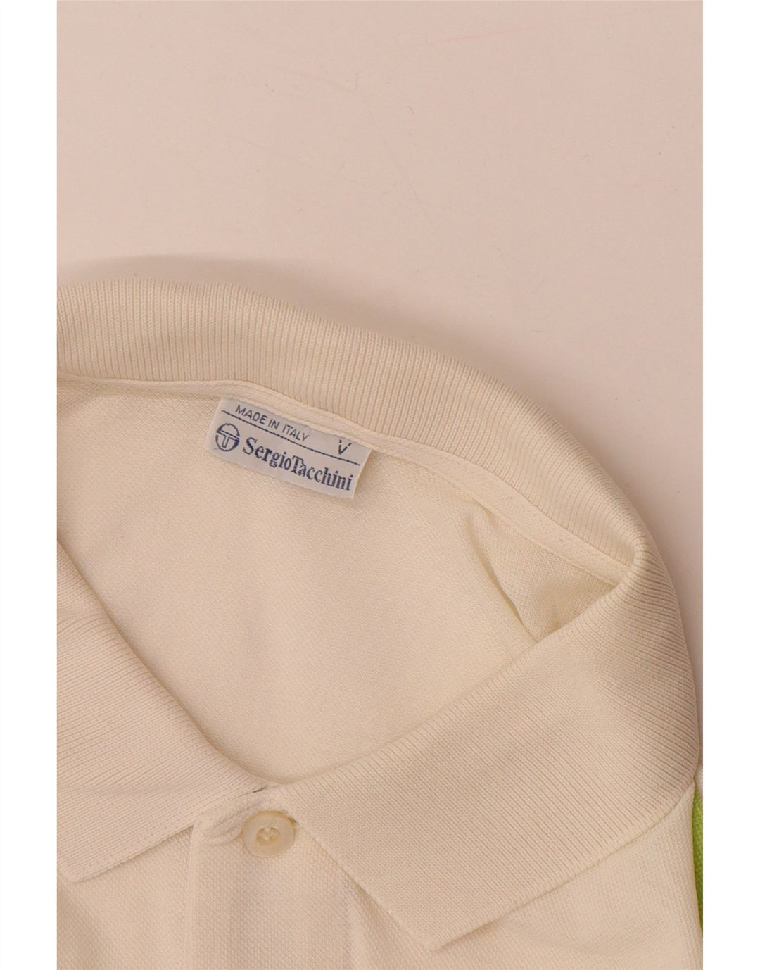 SERGIO TACCHINI Ανδρικό μπλουζάκι πόλο EU 50 Μεσαίο υπόλευκο γεωμετρικό βαμβάκι