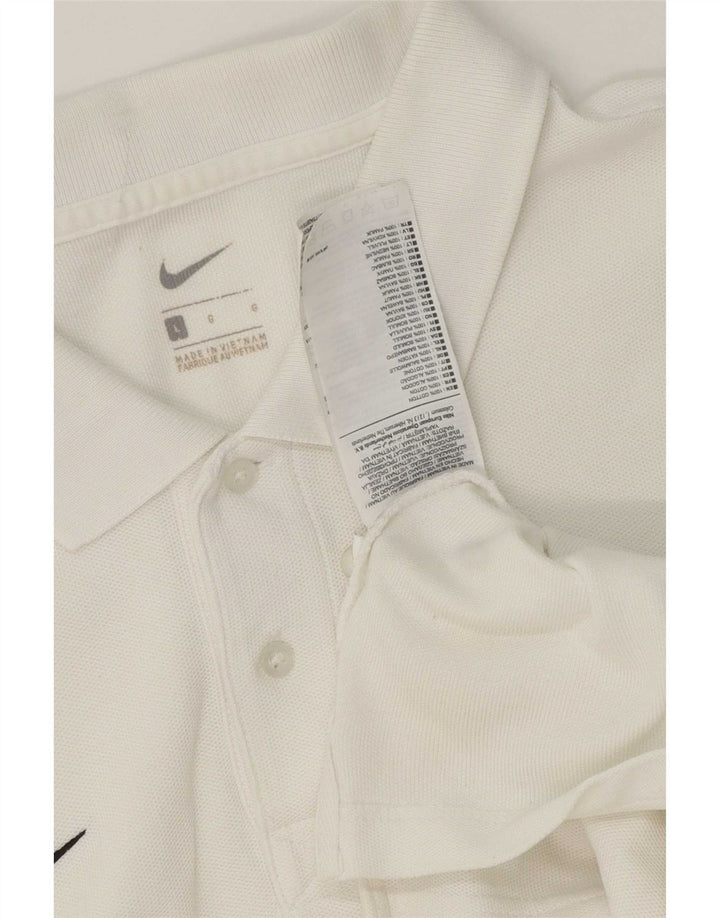 Ανδρικό μπλουζάκι πόλο Nike μεγάλο λευκό βαμβακερό