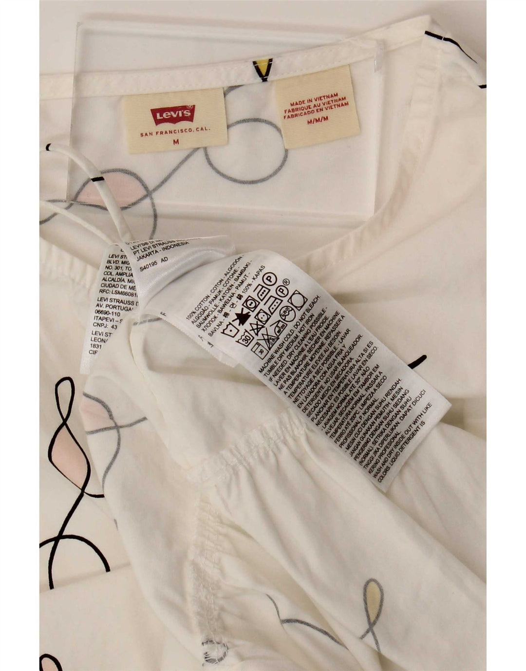 Γυναικείο Abstract Pattern Oversized Tent φόρεμα UK 14 Medium White