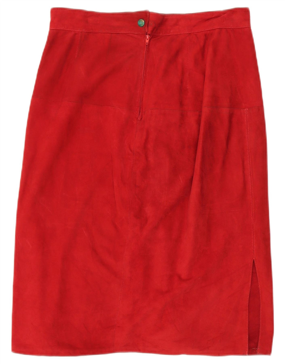 VINTAGE Γυναικείο Σετ φούστα 2 τεμαχίων UK 14 Medium W30 Κόκκινο δέρμα