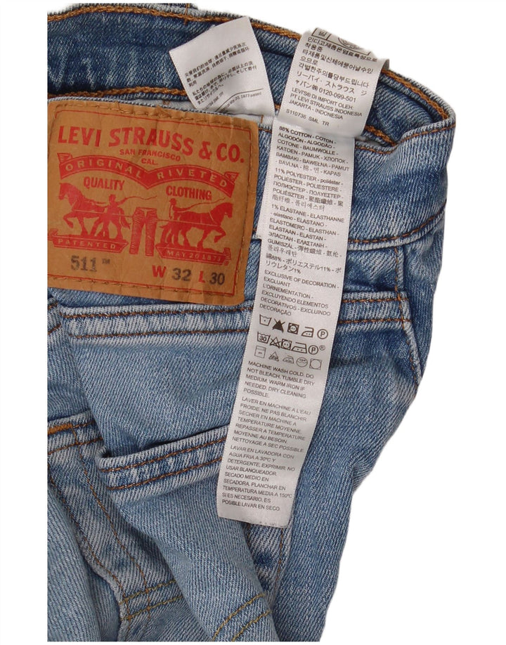 Levi's Mens 511 Slim Jeans W32 L30 Blue Cotton