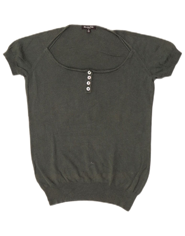 Massimo Dutti Γυναικείο πουλόβερ με λαιμόκαυστο UK 10 Small Khaki