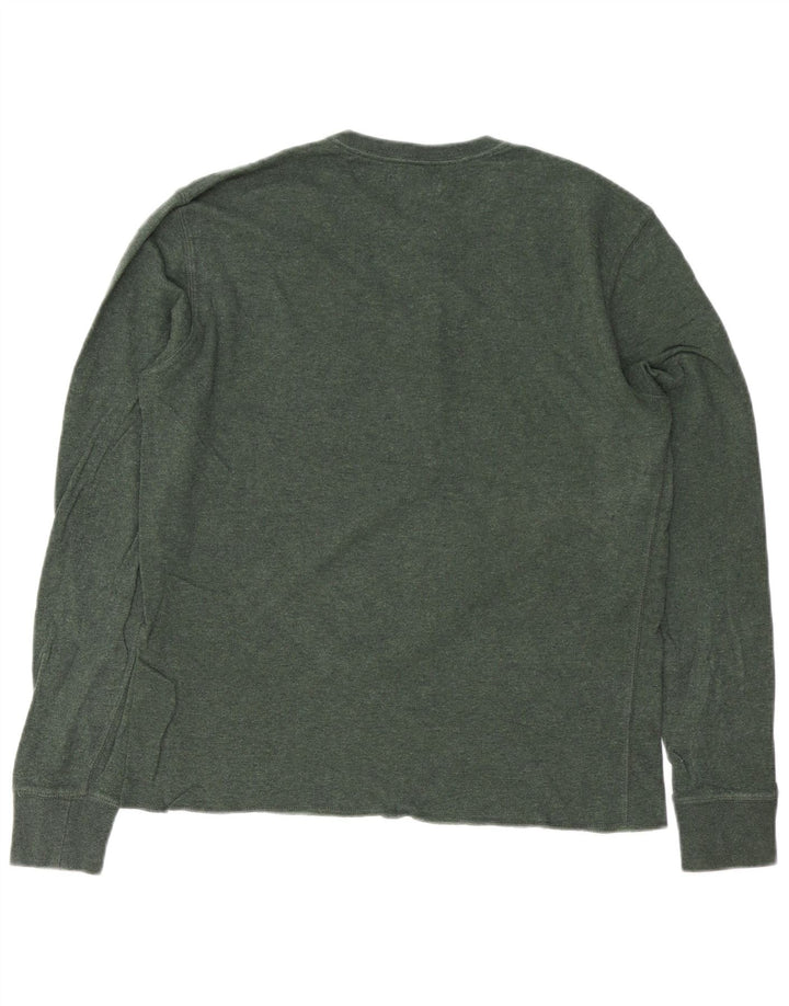 J. CREW Ανδρικό τοπ μακρυμάνικο μικρό πράσινο βαμβακερό