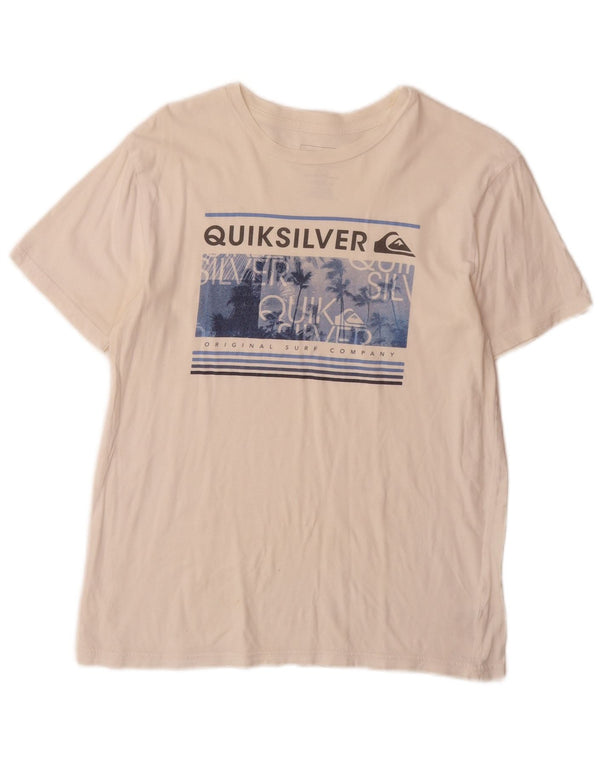 Γυναικείο γραφικό μπλουζάκι Quiksilver Top UK 18 XL Λευκό βαμβακερό