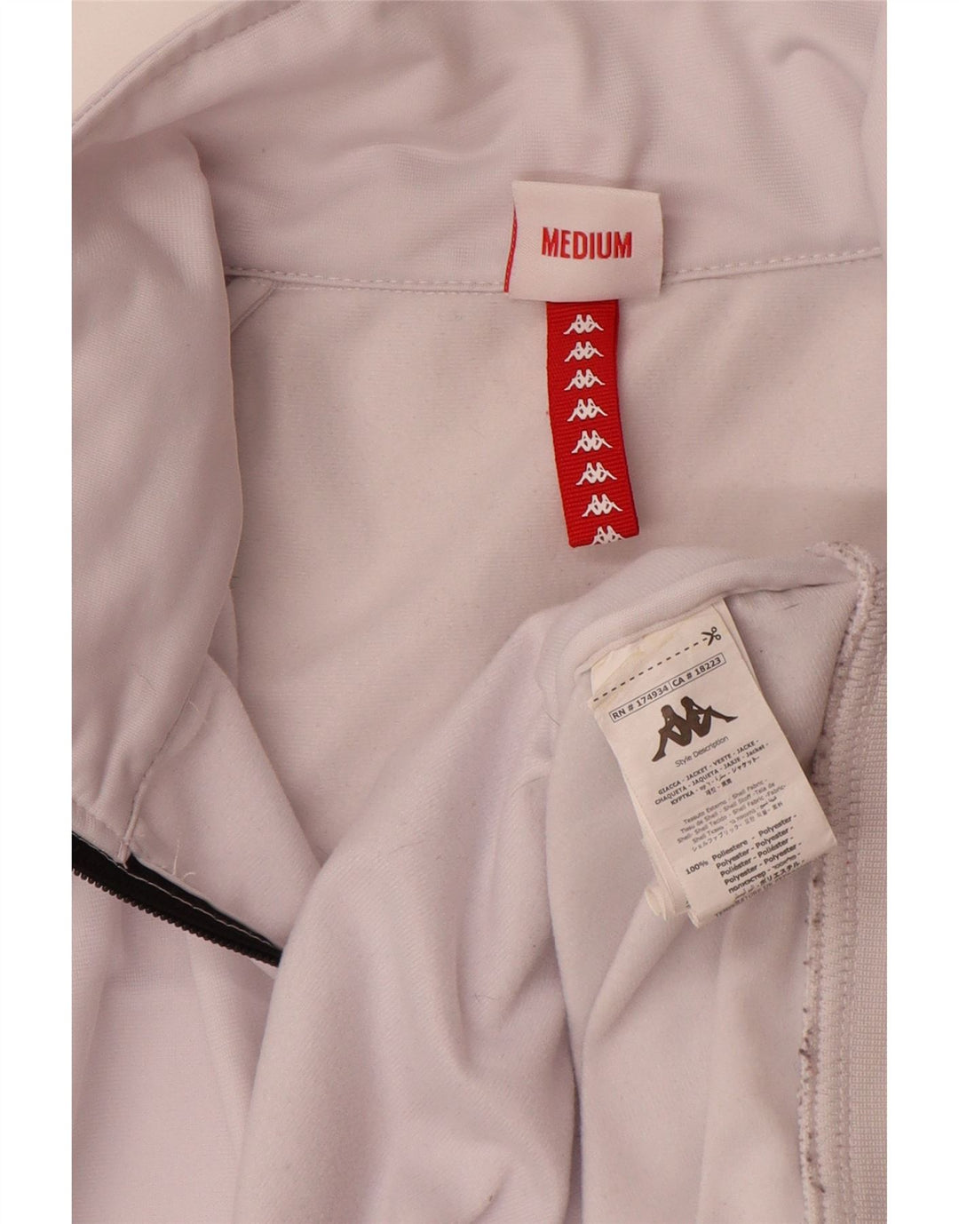 Γυναικεία αθλητική φόρμα γραφικών Kappa Top Jacket UK 18 XL Λευκός Πολυεστέρας