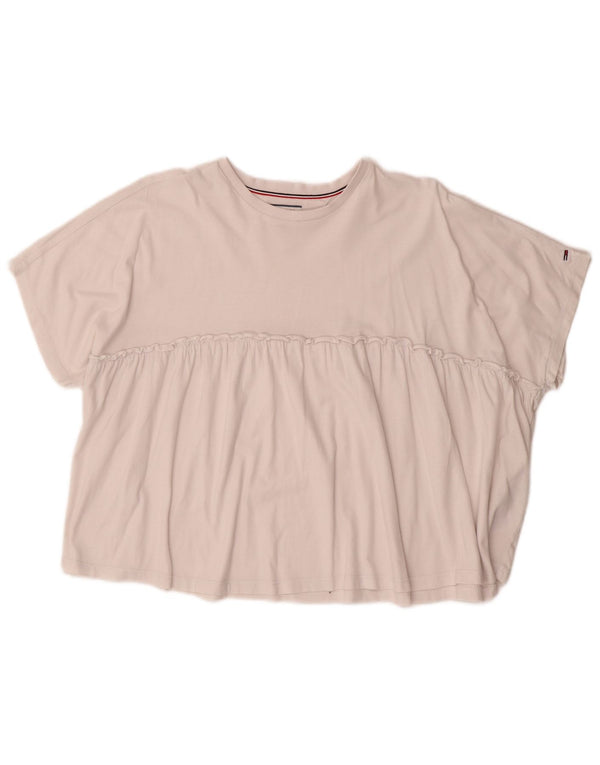 Tommy Hilfiger γυναικείο μπλουζάκι υπερμεγέθη τοπ UK 10 Small Off White