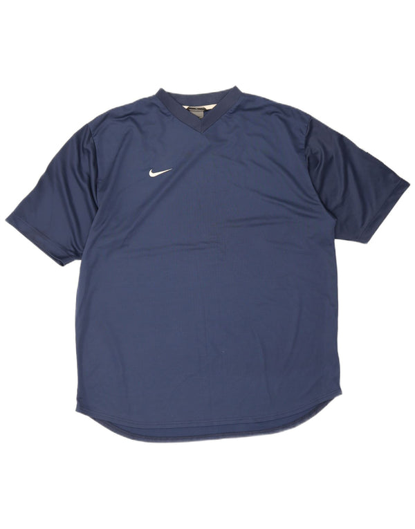 Ανδρικό T-shirt Nike Top UK 45/47 XL Navy Blue Colorblock Πολυεστέρας