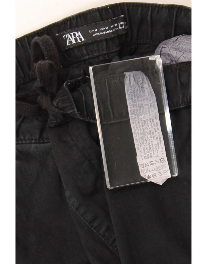 Zara Ανδρικό παντελόνι Joggers Cargo Medium W31 L26 Μαύρο βαμβακερό