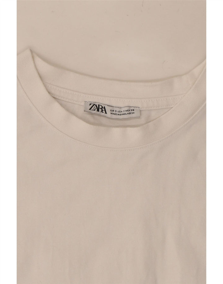 ZARA Mens T-Shirt Top Small White Cotton Vintage Zara and Second-Hand Zara from Messina Hembry 