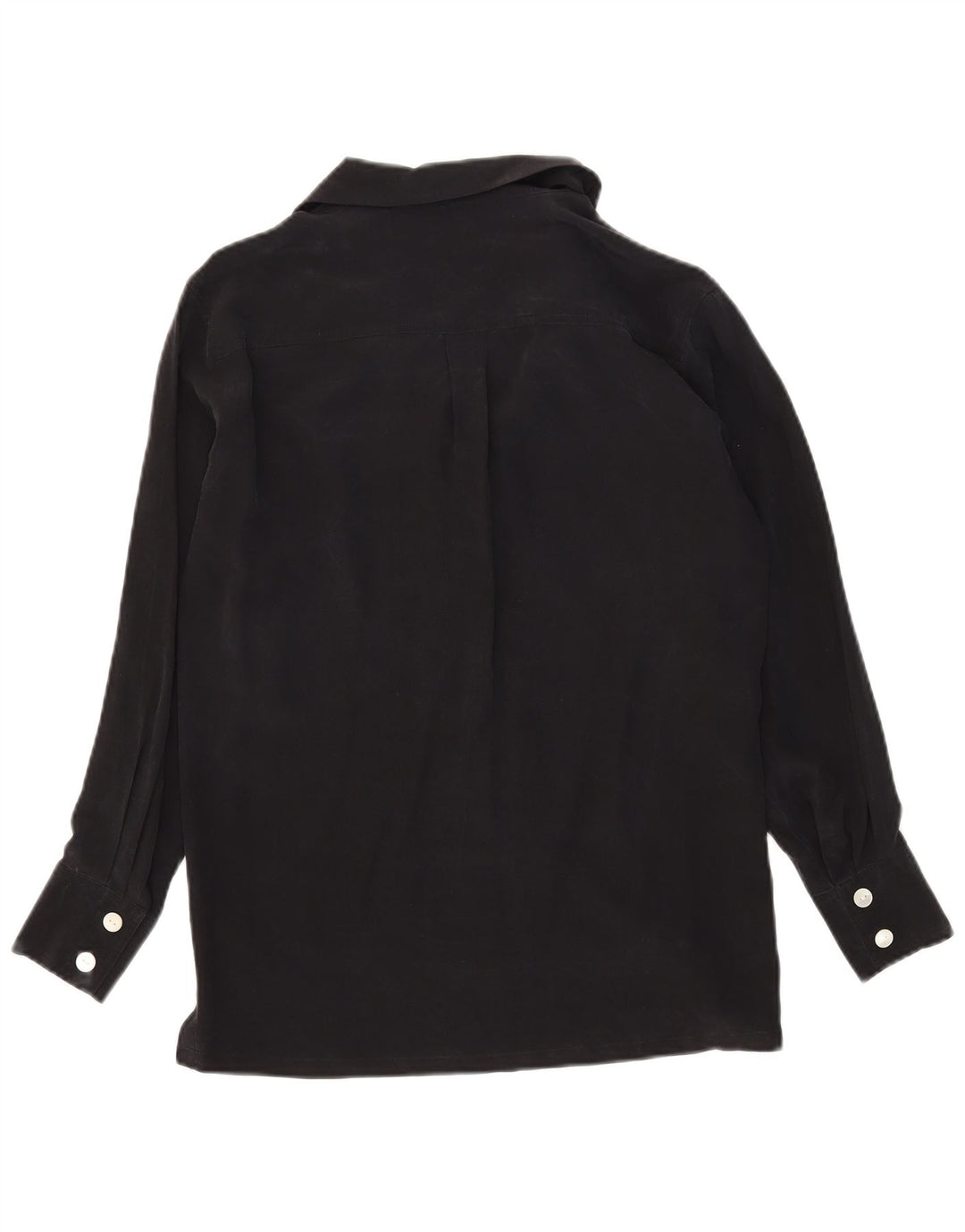 Spazio Γυναικείο πουκάμισο Oversized Μπλούζα UK 10 Small Black Silk