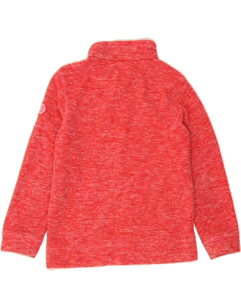 REGATTA Girls Zip Neck Fleece Jumper 9-10 Years Red Flecked Polyester Vintage Regatta and Second-Hand Regatta from Messina Hembry 