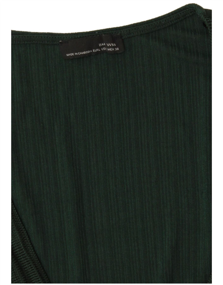 Zara Γυναικείο Βασικό Φόρεμα UK 14 Large Green
