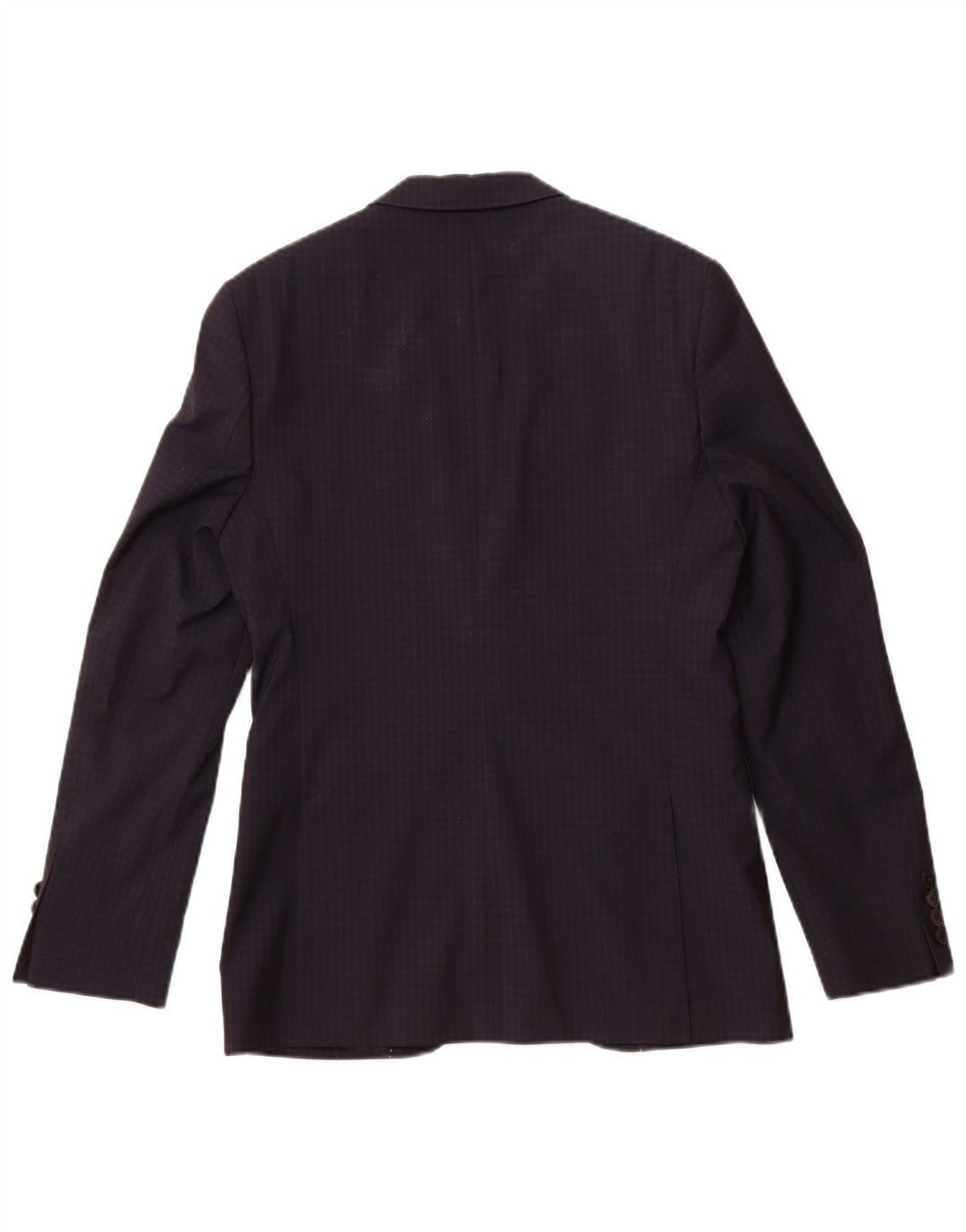 Ανδρικό μπουφάν JAEGER 2 κουμπιά σακάκι UK 36 Small Navy Blue Check Wool