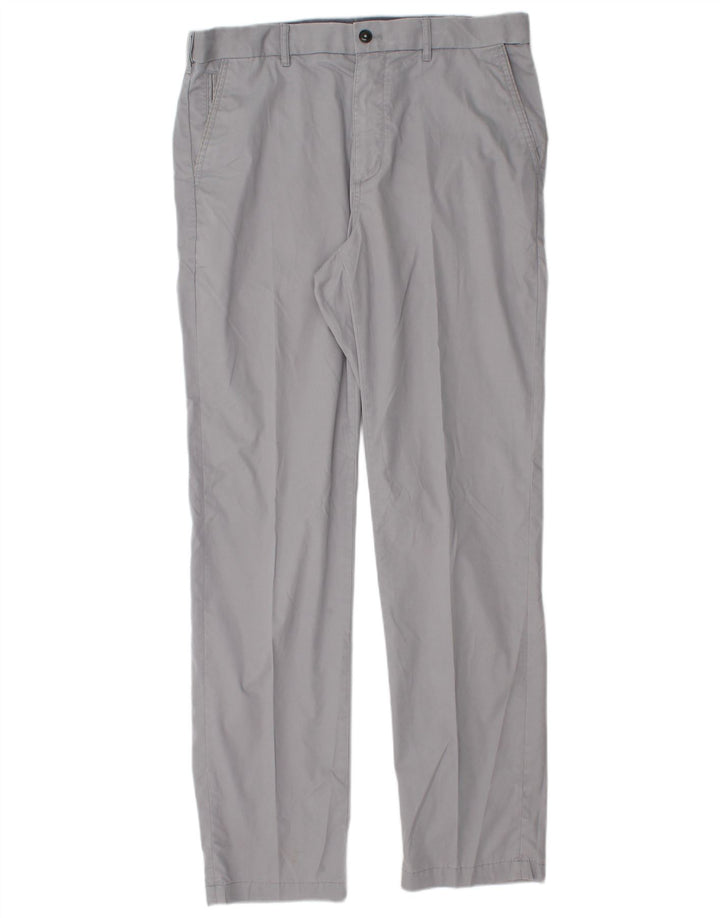 Marks & Spencer Ανδρικό παντελόνι Chino με κανονική εφαρμογή μπλε Harbour W34 L33 Γκρι