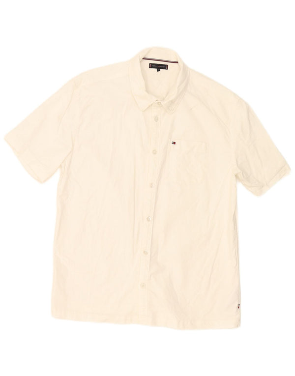 Tommy Hilfiger Boys Short Sleeve Shirt 15-16 Years White Cotton