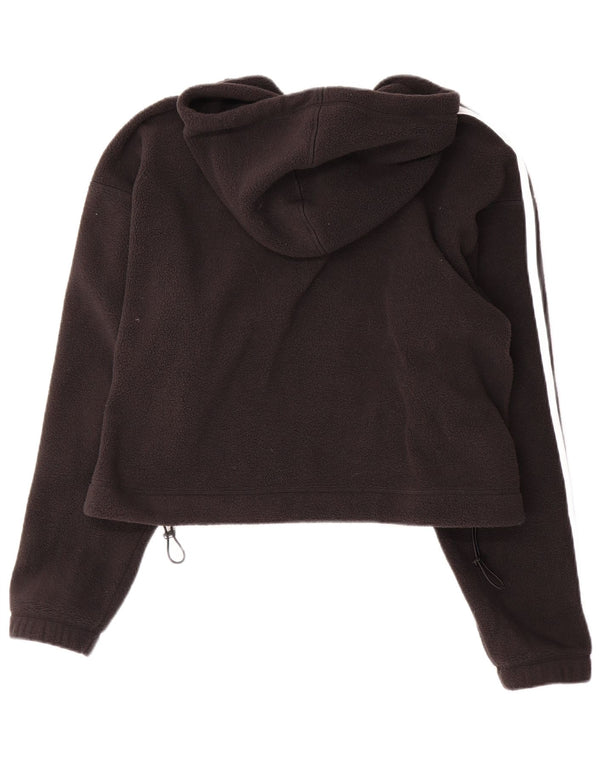 Γυναικείο πουλόβερ ADIDAS Primegreen με φερμουάρ UK 16 μεγάλο μαύρο