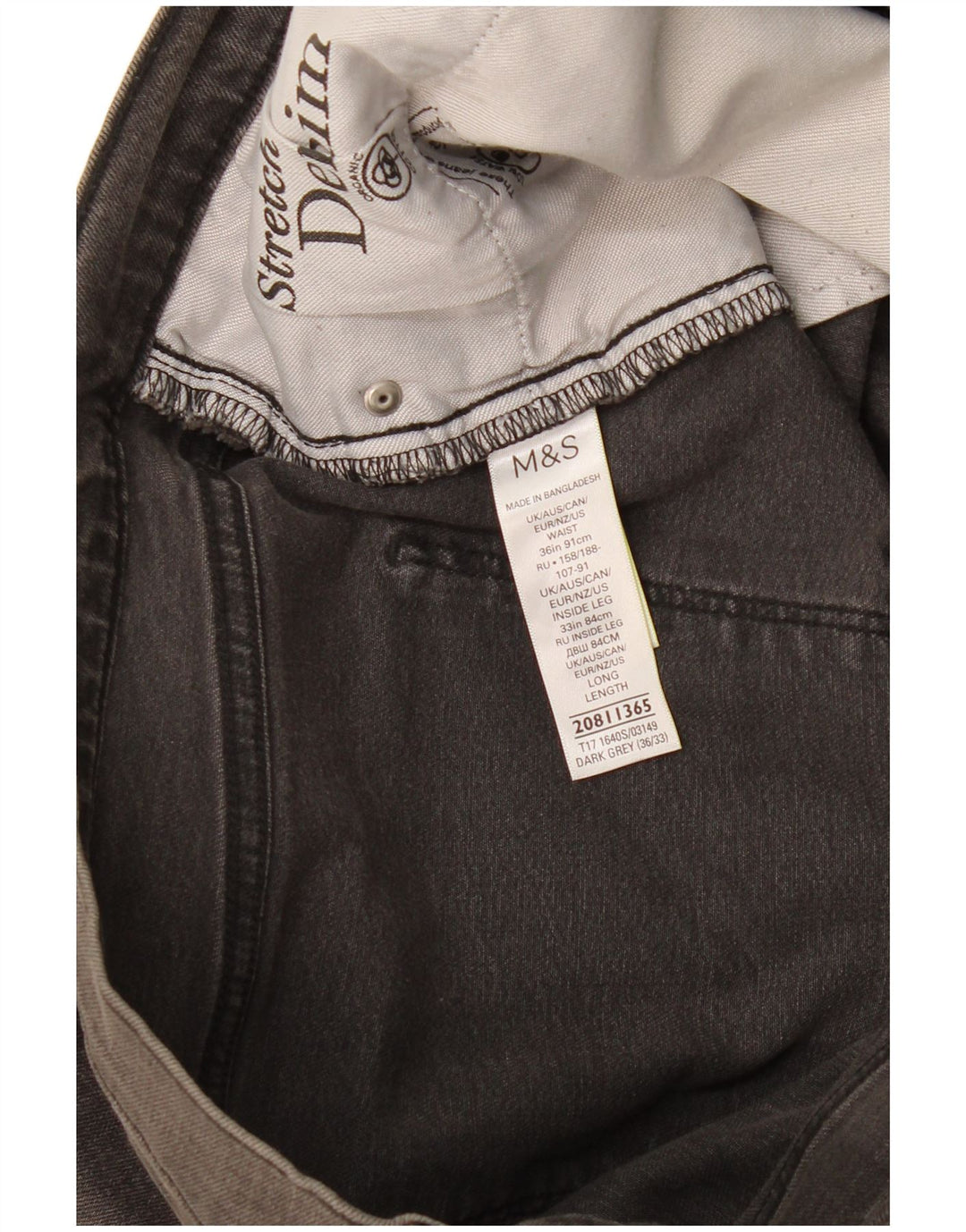 Marks & Spencer Ανδρικό Slim Jeans W36 L33 Γκρι βαμβακερό
