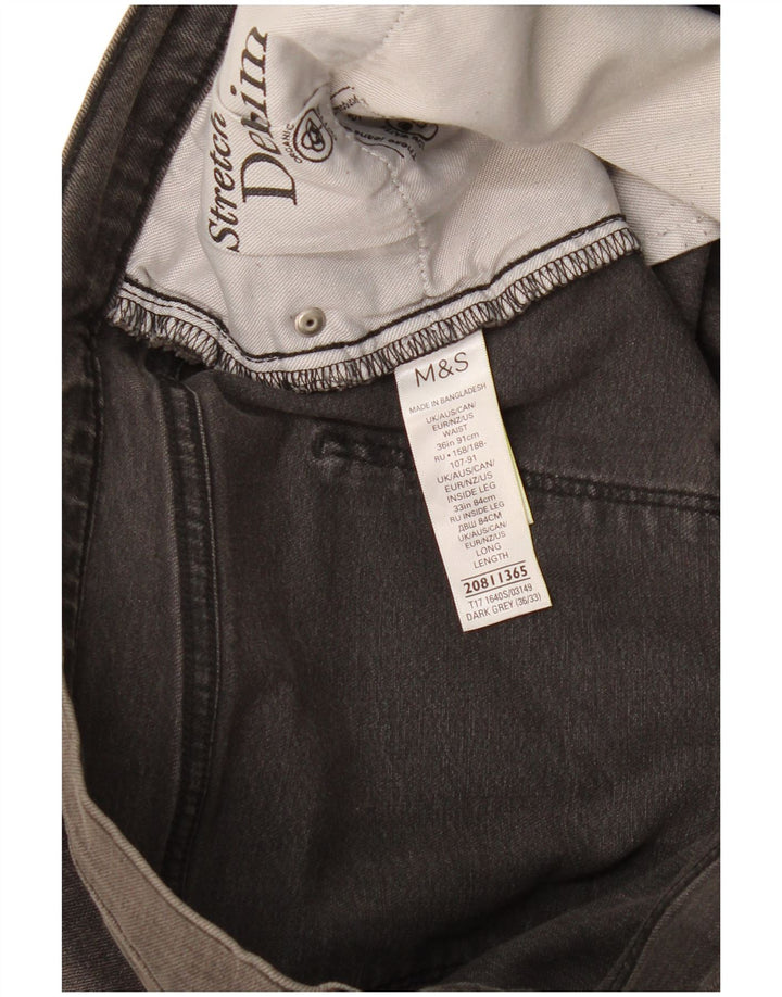 Marks & Spencer Ανδρικό Slim Jeans W36 L33 Γκρι βαμβακερό