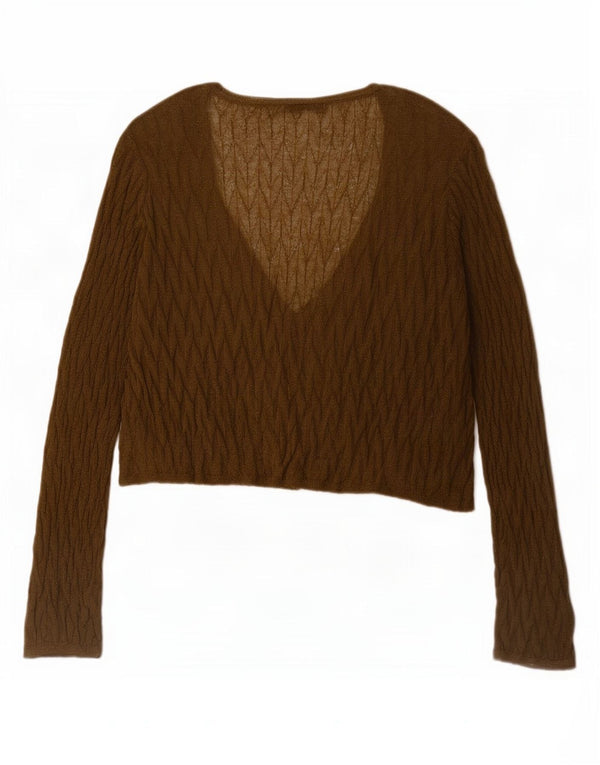 Zara Womens Crop Oversized Cardigan Top 10 Small Khaki