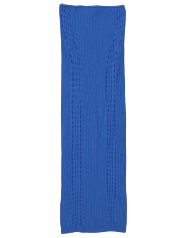 Zara Womens Strapless Dress UK 4 XS Blue Polyamide