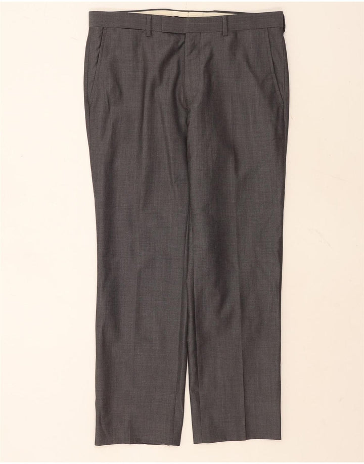 Ανδρικό ίσιο παντελόνι Marks & Spencer W34 L29 Γκρι μαλλί