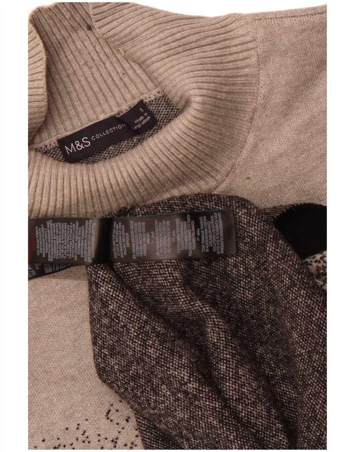 Marks & Spencer Γυναικείο πουλόβερ με λαιμό χελώνα UK 10 Small Grey Flecked