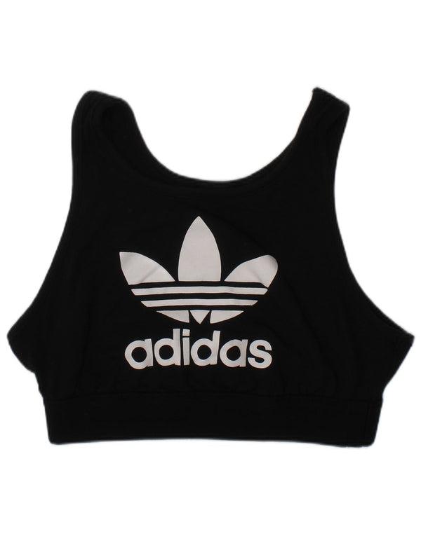 Γυναικείο γραφικό αθλητικό σουτιέν Adidas Top UK 10 Small Black Cotton Sports