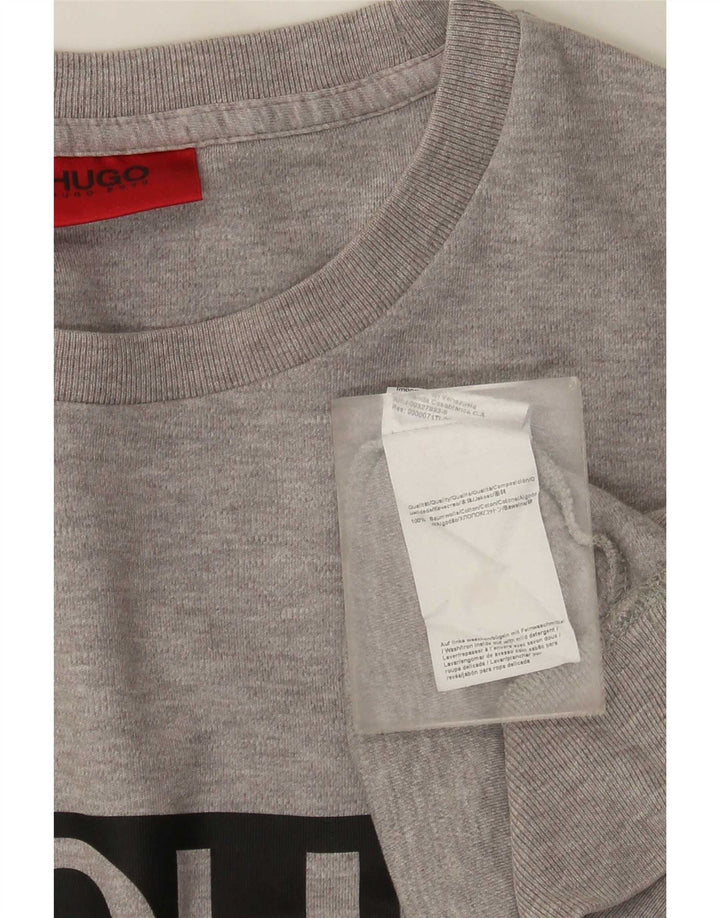 Ανδρικό γραφικό φούτερ Hugo Boss Jumper μεγάλο γκρι βαμβακερό