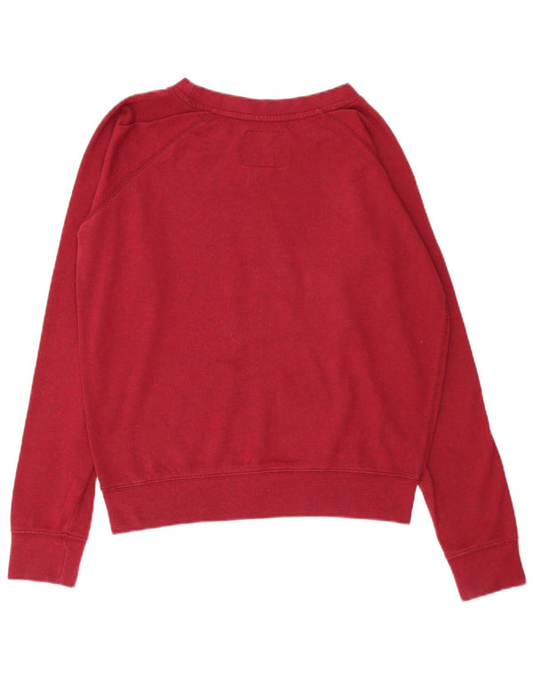 Hard Rock Cafe Womens Prague Graphic Φούτερ Jumper UK 16 Large Burgundy