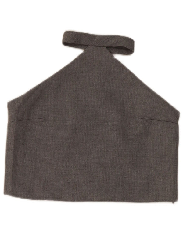 Zara Womens Crop Halter Top UK 8 Small Grey Polyester