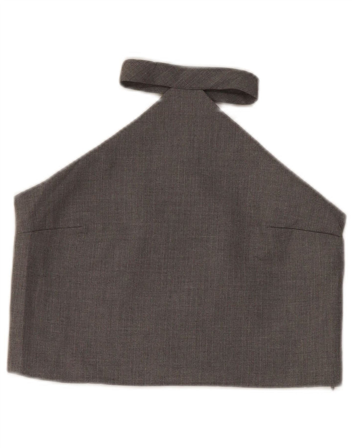 Zara Womens Crop Halter Top UK 8 Small Grey Polyester