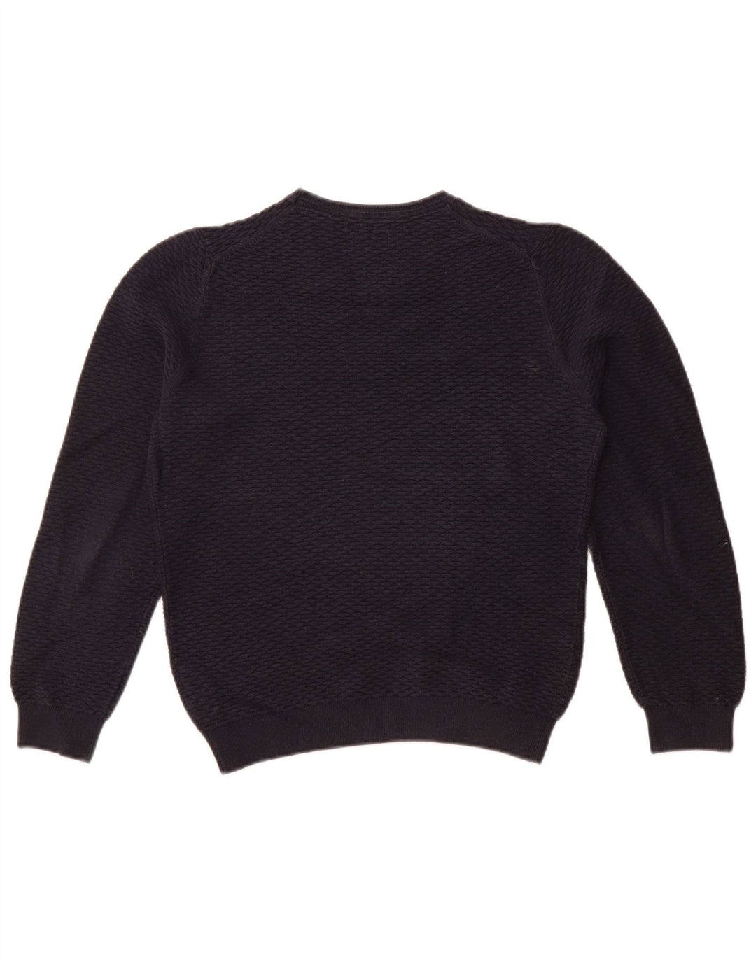 MASSIMO DUTTI Γυναικείο πουλόβερ με λαιμόκαυστο UK 10 Small Navy Blue Cotton