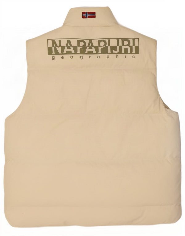 Napapijri Ανδρικά γραφικά με επένδυση Gilet UK 38 Medium Off White Polyamide