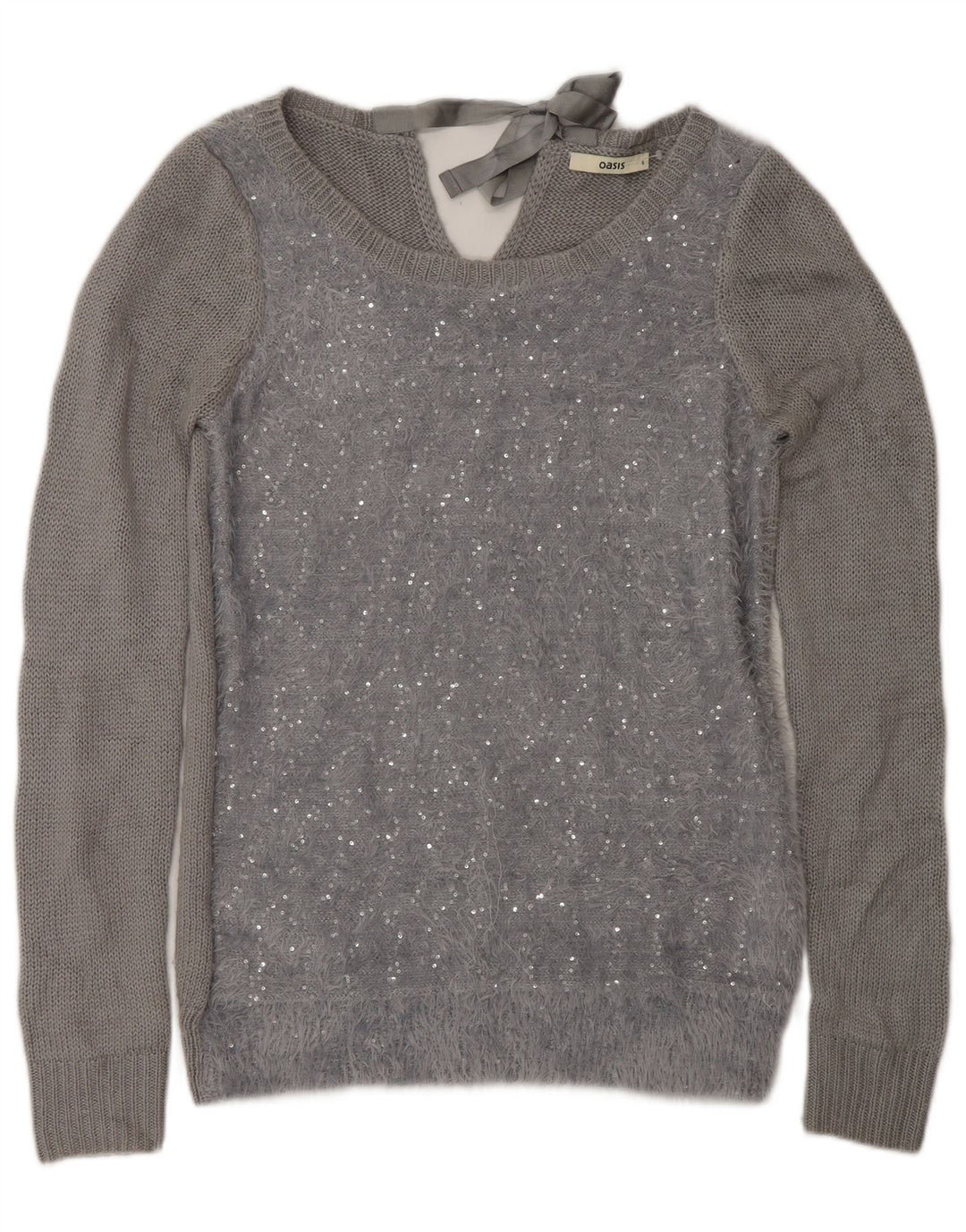 Γυναικείο πουλόβερ Oasis Boat Neck Jumper UK 10 Small Grey Polyamide