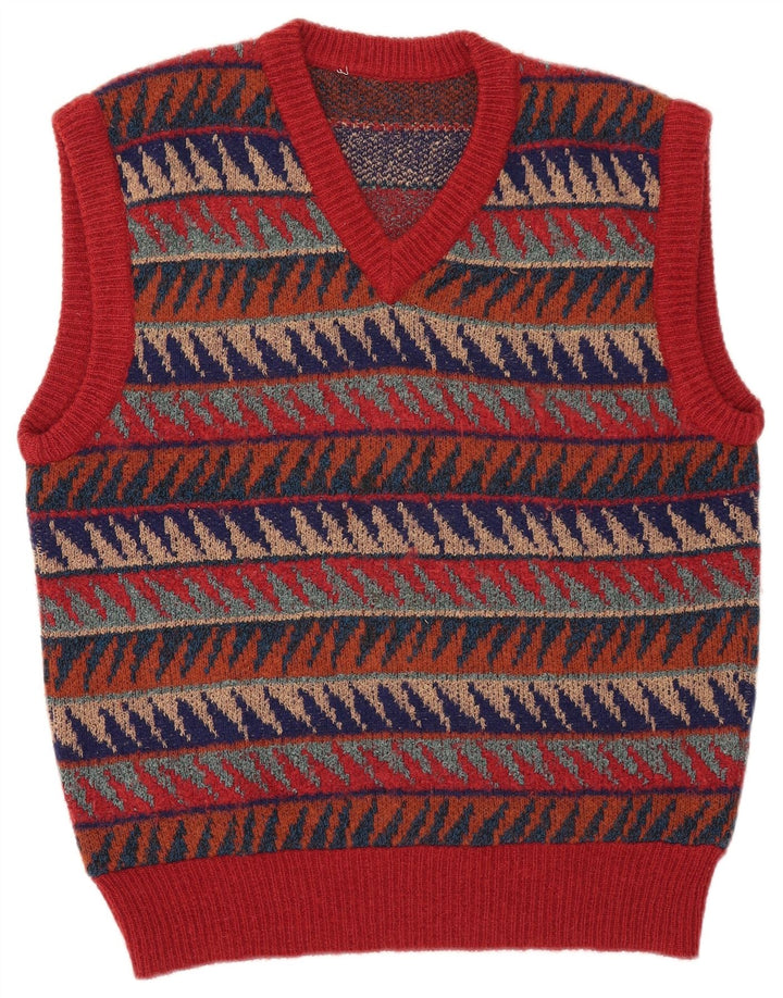 Vintage ανδρικό γιλέκο Tank Top Μεσαίο Πολύχρωμο Γεωμετρικό Μαλλί