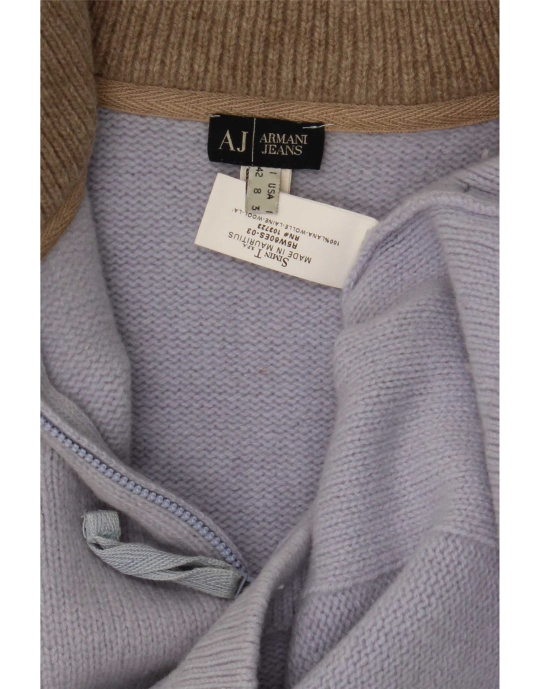 Armani Jeans Γυναικείο πουλόβερ με φερμουάρ IT 42 μεσαίο μπλε μαλλί