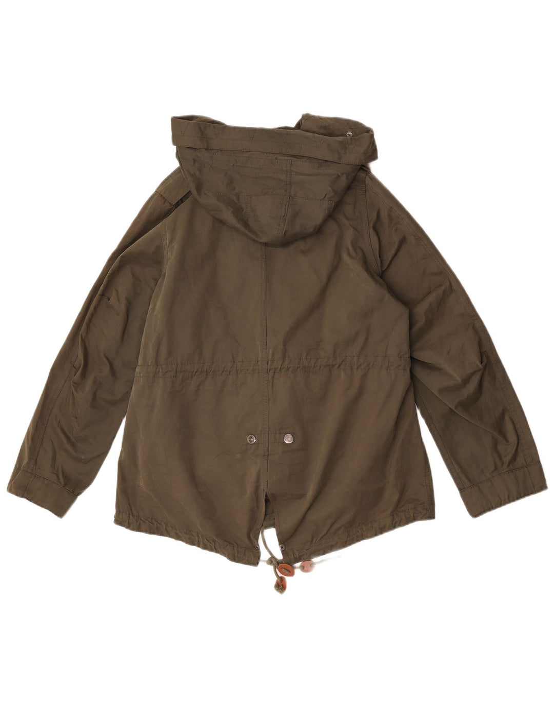 Zara Γυναικείο μπουφάν Parka με κουκούλα UK 36 Small Green Nylon