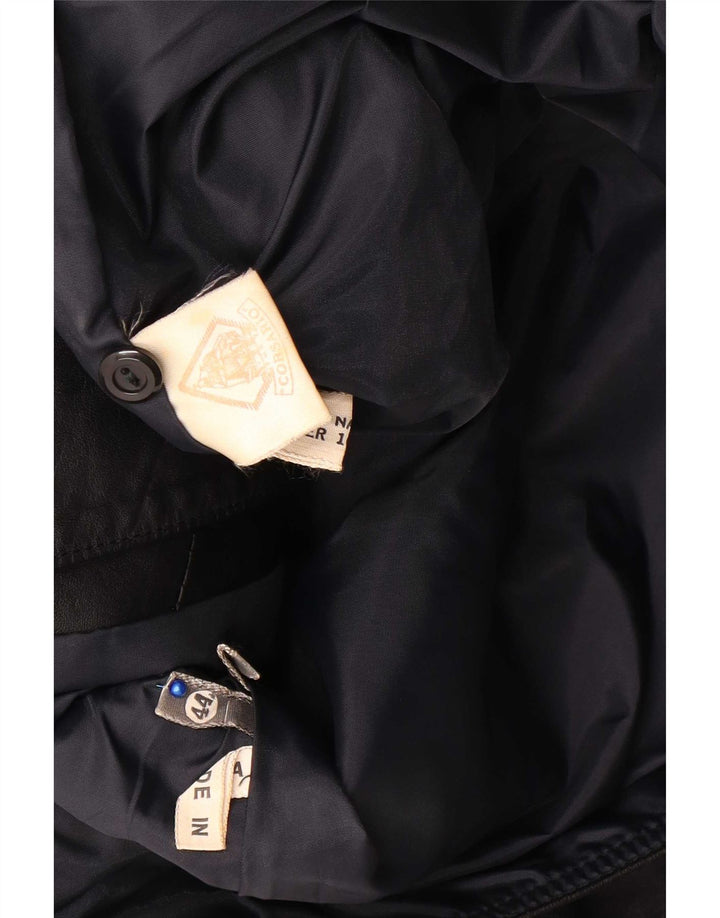 Vintage Γυναικείο Δερμάτινο Μπουφάν IT 44 Medium Black Leather